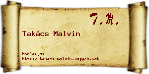 Takács Malvin névjegykártya