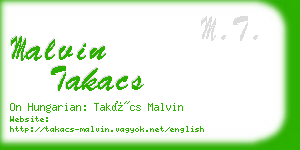 malvin takacs business card